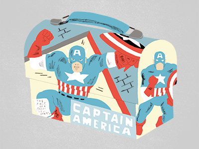 Lunchbox america captain illustration lunch lunchbox superheroes