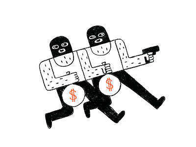 Buddies In Crime buddies crime friends handmade illustration robbers