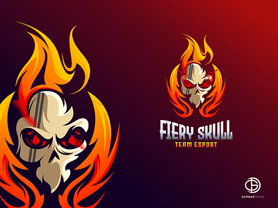 fiery skull awesome branding design gambardrips graphicdesign illustration logo logo design logodesign vector
