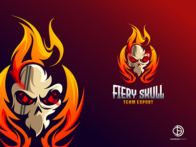 fiery skull