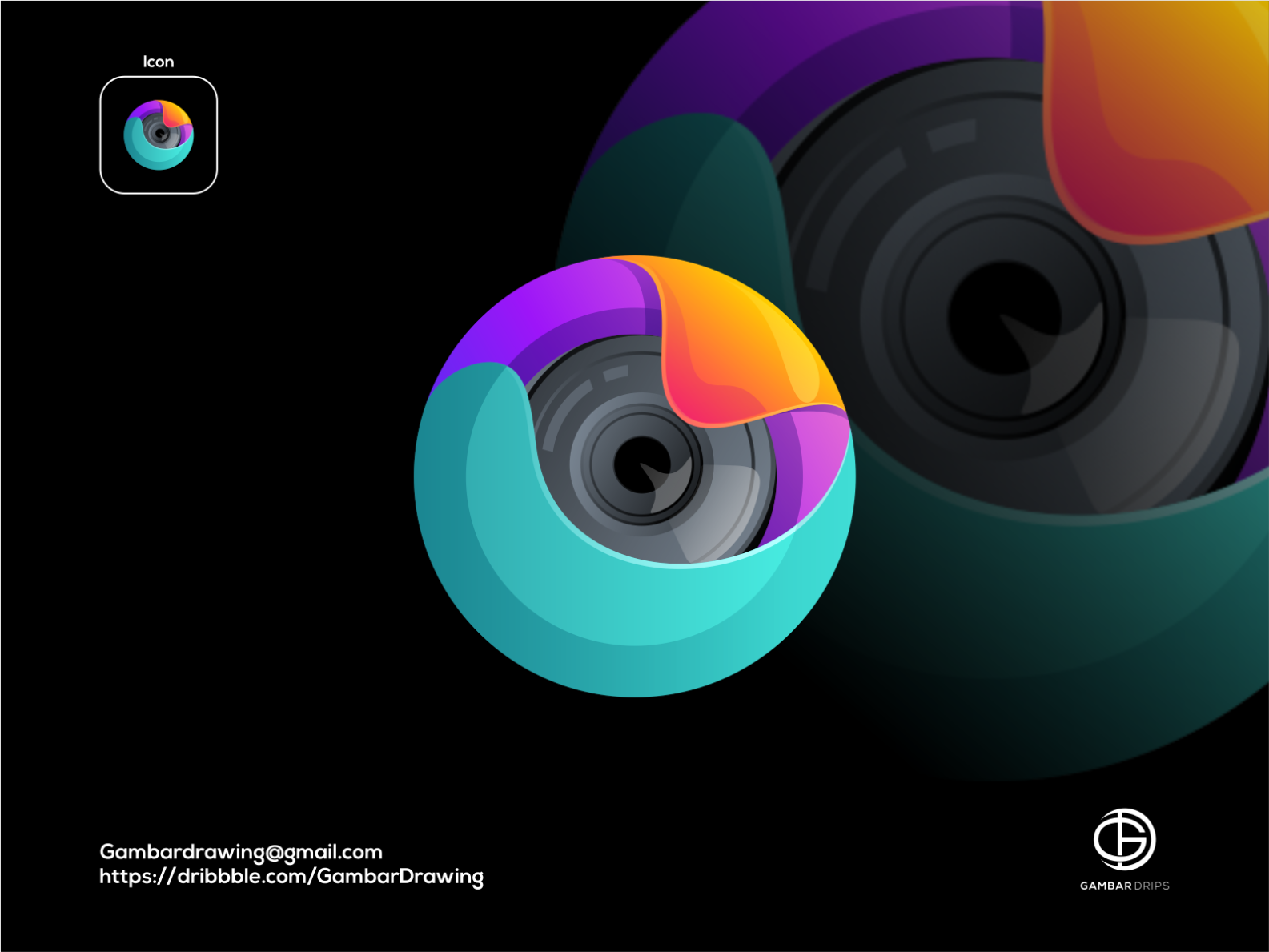 Camera lens circle by Gambar Drips on Dribbble