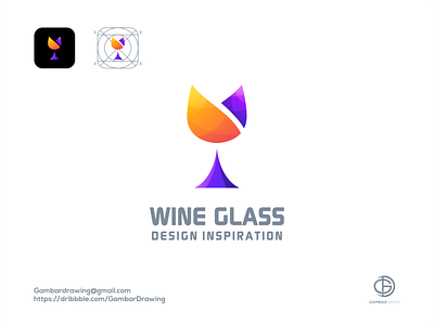 wine glass design inspiration awesome branding design forsale gambardrips graphicdesign illustration logoawesome logodesign vector