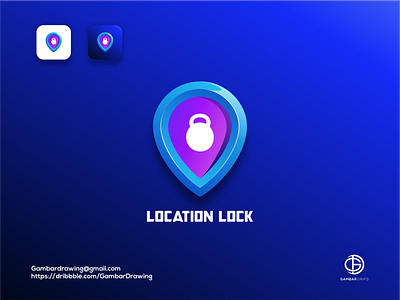 location lock logo awesome