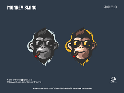 monkey slang logo inspiration awesome design branding design gambardrips graphicdesign illustration logo logoawesome logodesign vector