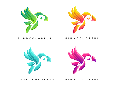 AWESOME BIRD FULCOLOR GRADIENT VECTOR PREMIUM