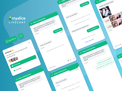 MyAlice Livechat Widget business manager chat chat widget customer support design figma helpdesk inbox livechat messenger redesigned sales ui ux whatsapp widget
