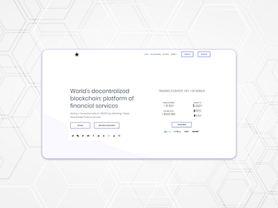 Landing page for a blockchain project