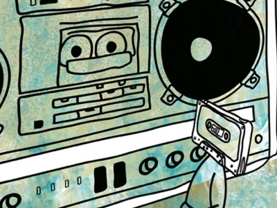 Tape Head Meets The Boombox illustrator pencil photoshop