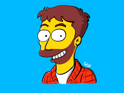 Self portrait / The Simpsons Style character design digital art digital illustration illustration
