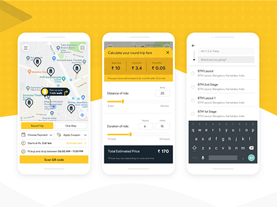 Scooter and bike rentals bike app bike rentals calculate fare choose destination design mobile app round trip scooter rentals ui ux visual design