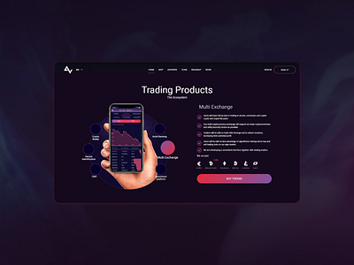 Landing page for a platform