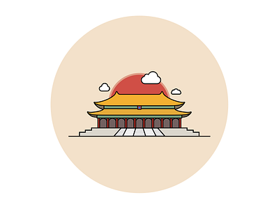 Forbidden City building china forbidden city vector