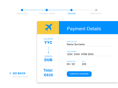 Daily UI 02 — Credit Card Checkout book a tour checkout credit card dailyui design flight