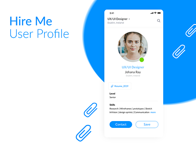Daily UI 06 — User Profile app dailyui hire app user profile uxdesign