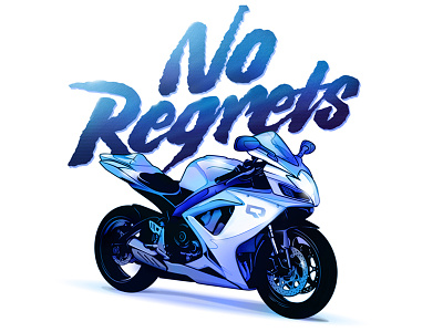 The Only Way to Live... bike gixxer gsx r gsxr illustration lettering motorcycle my baby ninja no regrets sport