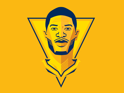 NBA Pacers Paul George basketball head illustration indiana nba pacers paul george player