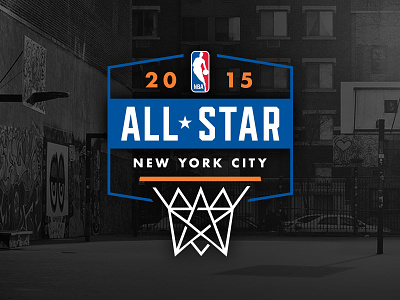 NBA NYC AS15 Primary 2015 all-star concept dribbler logo nba net nets primary star