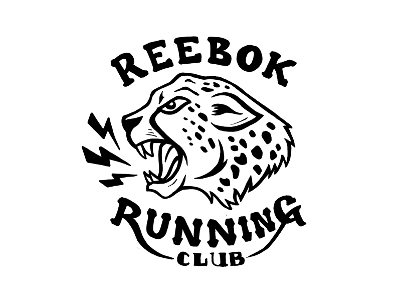 Reebok Running Club club graphics hand drawn lettering moto motorcycle reebok running typography