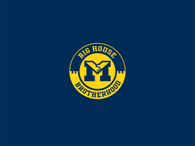 Big House Brotherhood brotherhood hand shake hands logo michigan u of m university wolverines