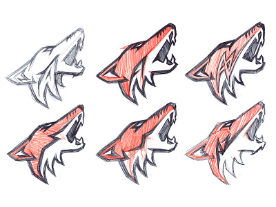 Arizona Coyotes Concept Sketches Primary coyote coyotes hockey logo moon nhl sketches sports