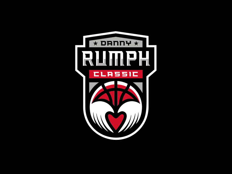 Danny Rumph Classic basketball classic danny rumph hands heart logo shield sports tournament wings