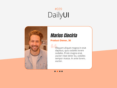 #039 Daily UI Challenge - Testimonial daily 100 challenge daily ui daily ui challenge design paris testimonial ui design