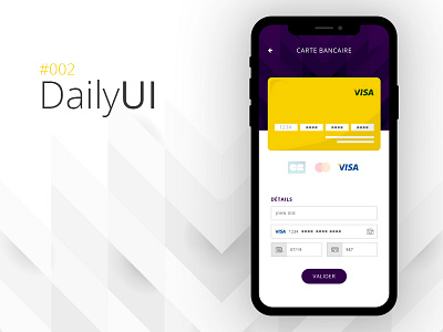 #002 Daily UI Challenge - Credit Card Checkout 002 app design daily 100 challenge daily ui daily ui 002 daily ui challenge design mobile app design paris ui design