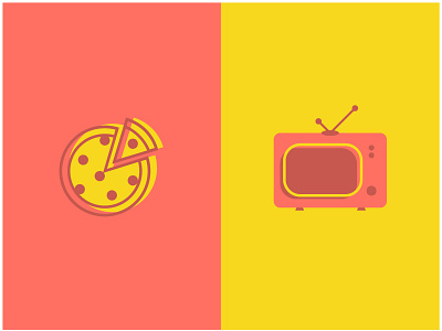 IconSaturdayNight icon illustration illustrator paris pizza television trainings vector