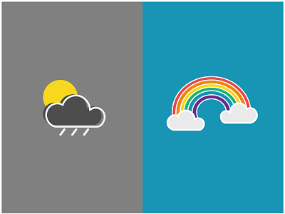 IconSunRainDay icon illustration illustrator paris rain rainbow sun trainings vector
