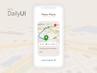 #020 Daily UI Challenge 020 app design daily 100 challenge daily ui daily ui 020 daily ui challenge design locationtracker mobile app design paris ui design