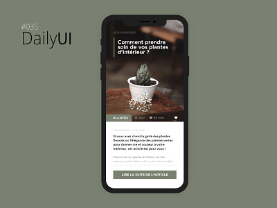 #035 Daily UI Challenge - Blog post app design blog post daily 100 challenge daily ui daily ui 035 daily ui challenge design mobile app design paris