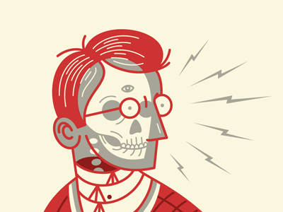 Ghost Machine print letterpress illustration beeteeth ghost