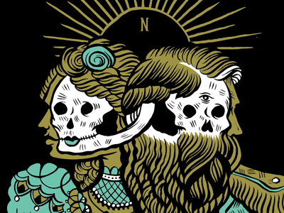 Together Forever beeteeth dan christofferson illustration ma pa skulls