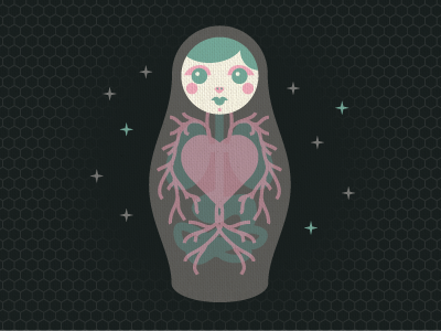 Ghostblood2 beeteeth illustration matryoshka russian doll salt lake city