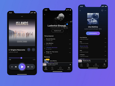 Music App Concept dark theme mobile app music app music player player ui ux