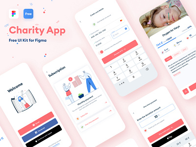 Charity app charity clean design donation free free ui kit illustration minimal mobile mobile app mobile app design payments ui design