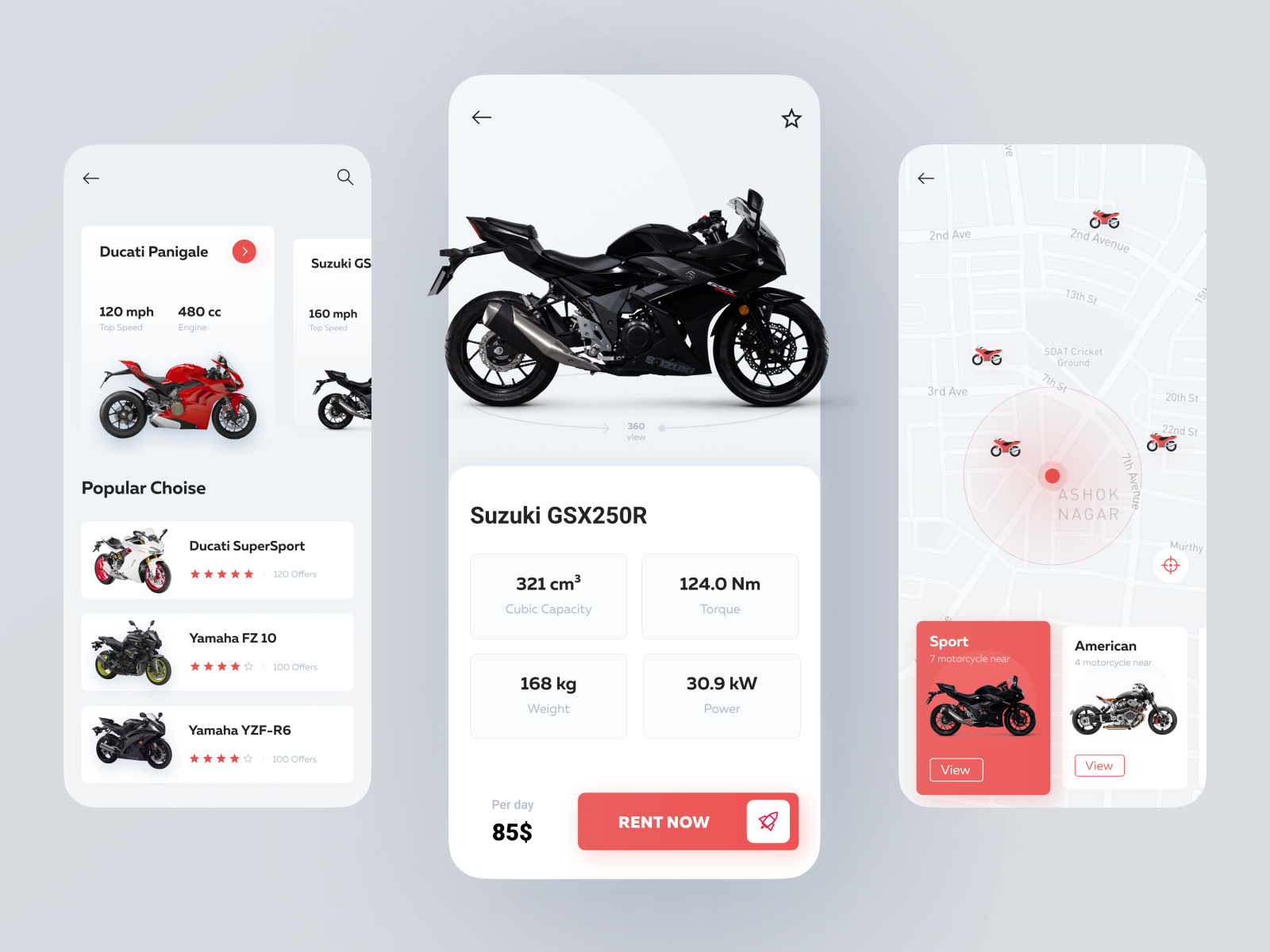 Motorcycle Rent App by Anastasiia Kondratenko for Chili Labs on Dribbble