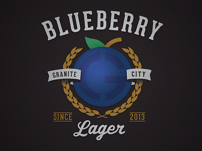 Blueberry Lager beer city granite label logo