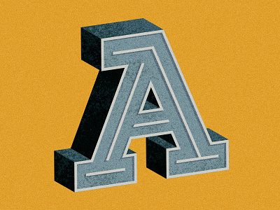 36 Days of Type - A 36daysoftype 36daysoftype07 3d alphabet distressed illustration lettering type typography vintage