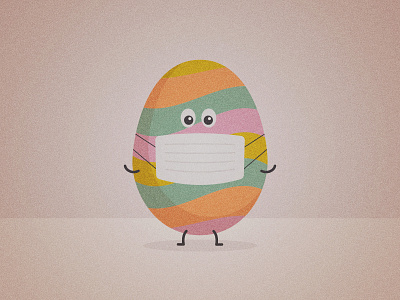 Happy Easter! cartoon character coronavirus covid 19 covid19 egg facemask illustration mask ppe