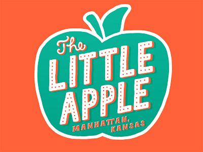 The Little Apple hand illustration kansas ks lettering manhattan type typography