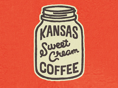 Kansas Sweet Cream Coffee illustration jar mason type typography