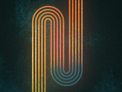 36 Days of Type - N 36daysoftype 36daysoftype07 distressed illustration lettering line art lineart monoweight neon track type typography vintage