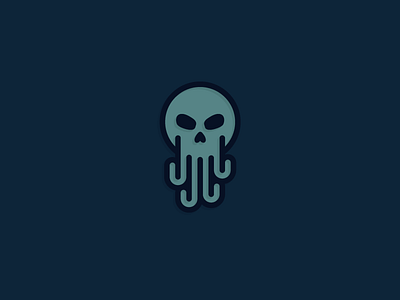 Skullctopus logo ocean octopus skeleton skull tentacles