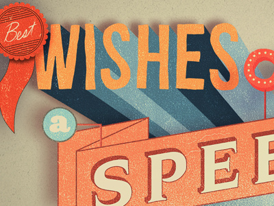 Best Wishes card illustration typography