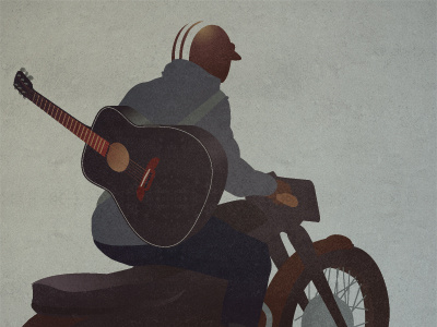 Dirt Bike Guitarist bike dirt guitar illustration verbal vintage visual