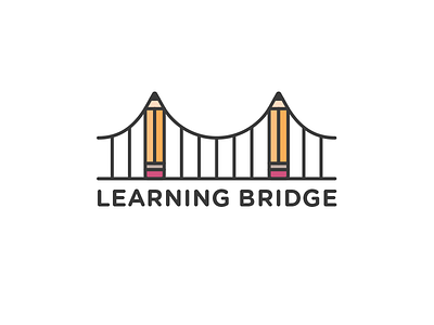 Learning Bridge eraser gotham line logo mark monoweight pencil round