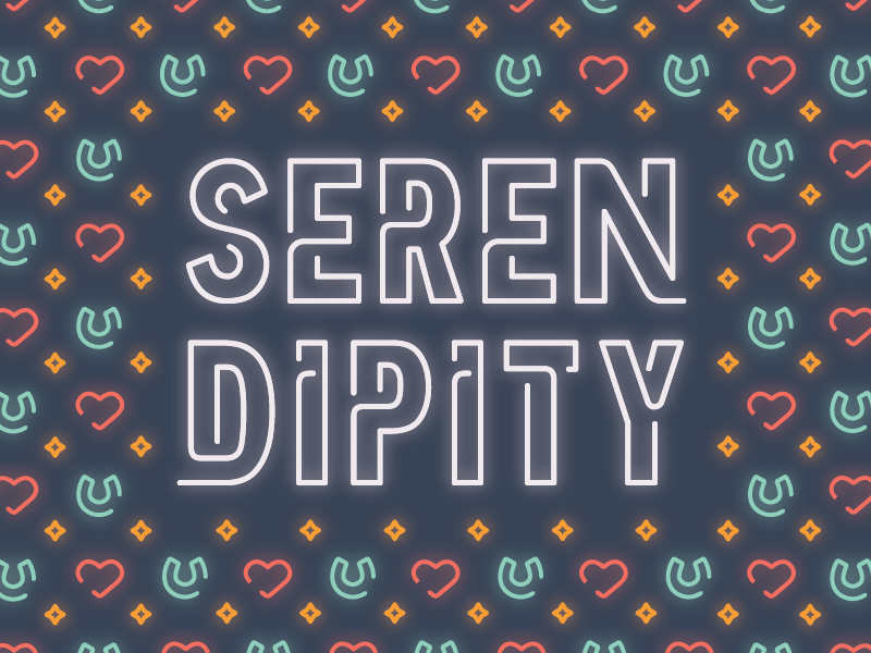 Serendipity dipity seren icon star neon horseshoe heart