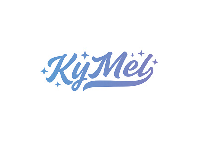KyMel gradient logo script star swash