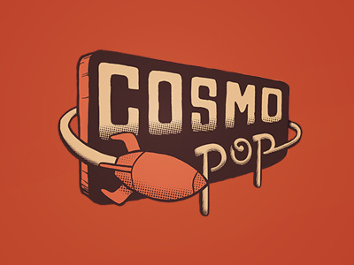 Cosmo Pop cosmo halftone jetstream pop popcorn retro ship space spaceship typography